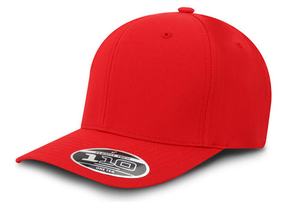 Gorra Flexfit 110 Tactel Velcro BK Rojo
